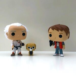 Back to the Future Funko Pop Set of Three Marty McFly, Doc, and Einstein
